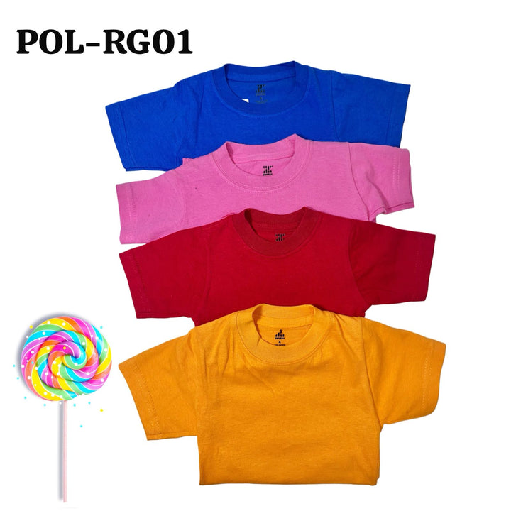 CAMISETAS LISAS ALGODON P/NIÑOS