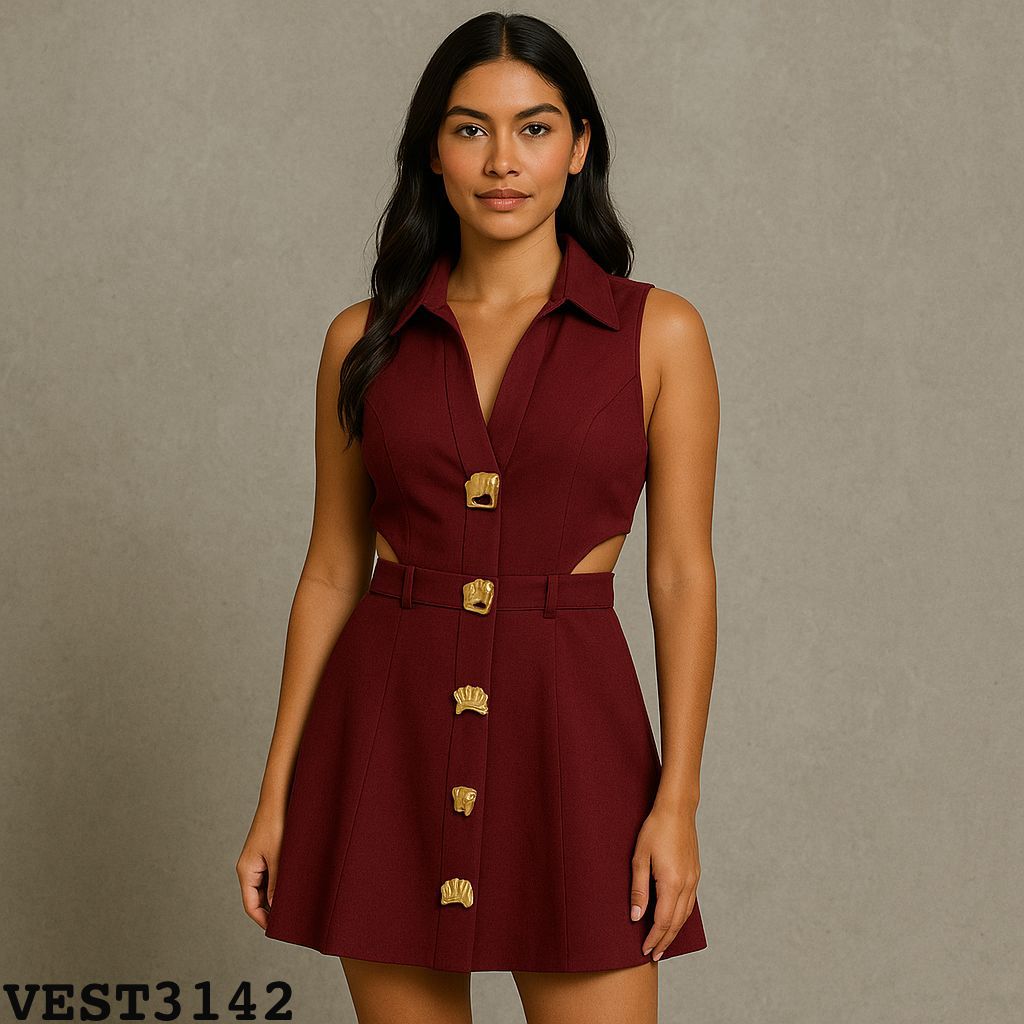 VESTIDO HOTS7 CON BOTONES