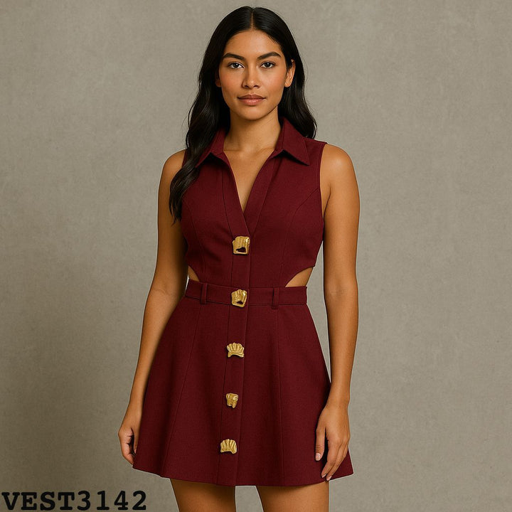 VESTIDO HOTS7 CON BOTONES