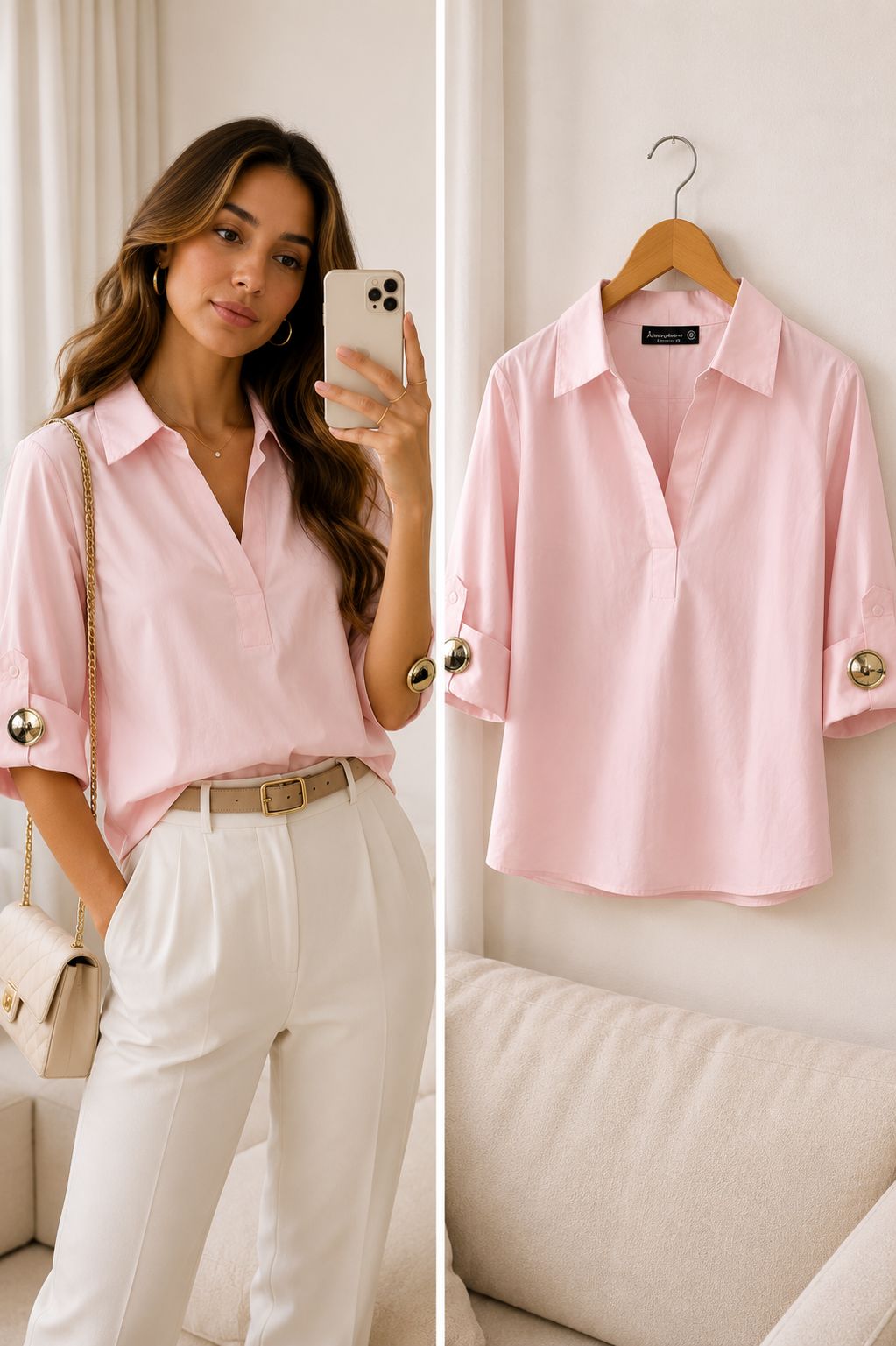 BLUSA L MASSIMO MANGA BOTON